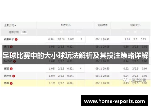 足球比赛中的大小球玩法解析及其投注策略详解